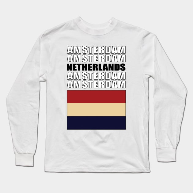 Flag of Netherlands Long Sleeve T-Shirt by KewaleeTee
